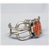 Image 2 : Native American Navajo Silver Spiny Shell Bracelet