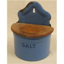 Antique Enamelware Salt Box