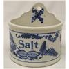 Image 1 : Antique Flow Blue Crock Salt Box