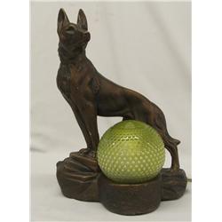 Art Deco German Shepherd Dog Lamp