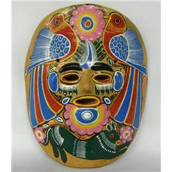Huichol Hand Painted Pottery Mask