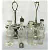 Image 2 : Antique Condiment Caddys and 4 Glass Bottles