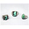 Image 2 : 3 Native American Navajo Natural Turquoise Rings