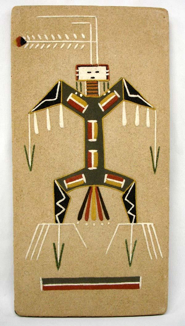 Native American Navajo Sand Paintings, one is by Benally