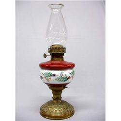 Antique Kerosene Lamp with Hand Painted Base