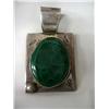 Image 1 : Native American Large Malachite Sterling Pendant