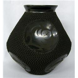 Mata Ortiz Textured Indented Pot by J. Gonzalez