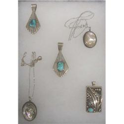 5 Native American Navajo Pendants