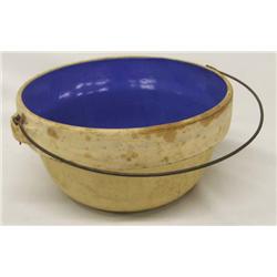 Antique Crock Bowl With Handle