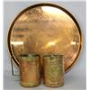 Image 2 : Brass & Copper Aztec Style Cups and Tray