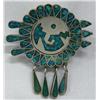 Vintage Taxco Silver Turquoise Pin