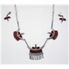 Image 2 : Native American Zuni Coral Necklace and Earrings