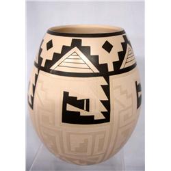 Mata Ortiz Geometric Design Jar by Ledezma Loya