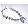 Image 1 : Native American Zuni Petit Point Squash Necklace