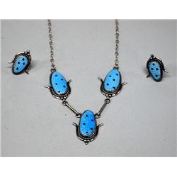 Native American Zuni Necklace & Earrings