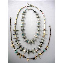 3 Native American Navajo Fetish Necklaces