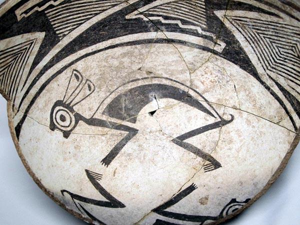 Prehistoric Classic Mimbres Rabbit Half Bowl