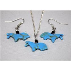 Native American Navajo Necklace and Earrings Set