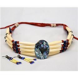 Native American Blackfoot Choker & Earrings