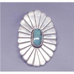 Native American Navajo Silver Turquoise Buckle