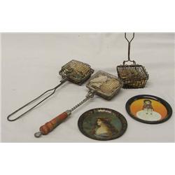 3 Metal Soap Savers plus Tin Soap Dishes