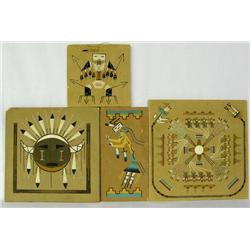 4 Native American Navajo Sandpaintings