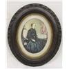 Antique Oval Framed Hand Colored Print