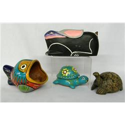 Pr Turtles, 1 Rabbit and 1 Whale Figurines