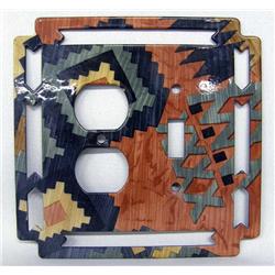 Enameled Reversible Southwestern Outlet Cover