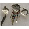 Image 2 : 3 Southwestern Sterling Multi Stone Inlay Pendants