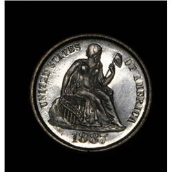 1887 Proof Liberty Seated Dime 10c Grades PR61