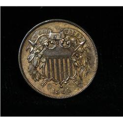 1864 2 Cent Piece Grades Choice Uncirculated ms64 RB