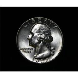 1954-p Washington Quarter 25c Grades Choice Uncirculated ms64