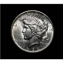 ***RARE  1923-d Peace $1 Grades ms63  RARE***  This is the Pony Tail Die Break VAM 1H