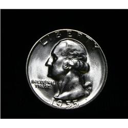 1955-p Washington Quarter 25c Grades Gem Uncirculated ms66