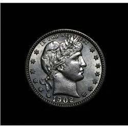 1902-p Barber Quarter 25c Grades Select Uncirculated ms63