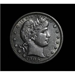 1905-p Barber Quarter 25c Grades au50
