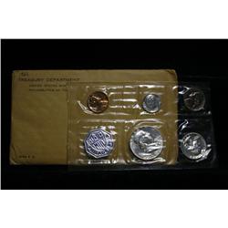 1956 Proof Set Original side opening flat package,  with CAMEO Washington Quarter, also Type 2 Half