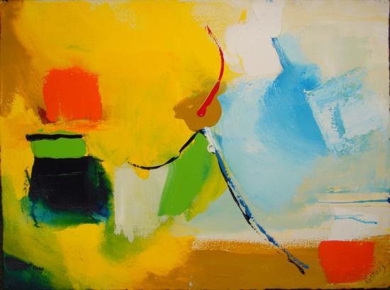 Abstract Landscape Acrylic Painting Paper Art Roberts