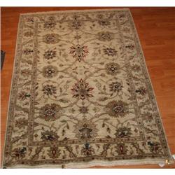 Fine Indian Bariloche Rug Ivory/Ivory 3.11 x 5.7