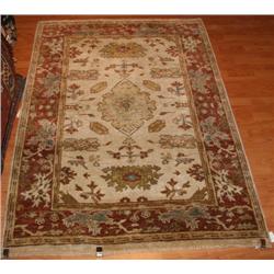 Fine India Oushak Beige/Rust  4.2 x 5.11