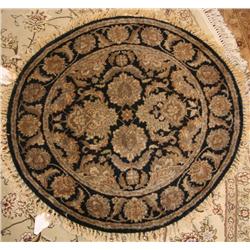 Fine Indian Jaipur 3ft Round   Black/Black