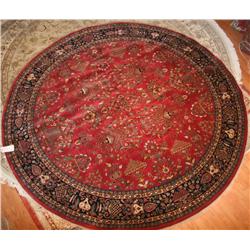 Extra Fine Indian Sarouk 8ft Round  Magenta/Blue