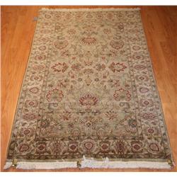 Fine India Tabriz 2.11 x 4.11  Sage Green/Beige