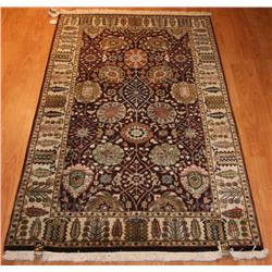 Fine India Tabriz 3 x 5 Eggplant/Beige