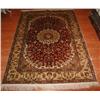 Image 1 : Very Fine China Tabriz 100% Silk 4 x 6  Red/Ivory