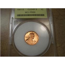 1981-S PR69 Clear Lincoln Cent