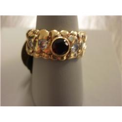 14K Gold Nugget Ring W/Burmese Ruby $ Diamonds, 9.4 Grams Gold