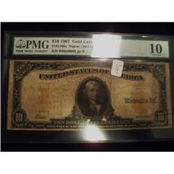 1907 $10 Gold Certficate, Graded VG 10