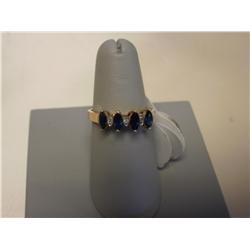 1CT Diamond Marquis and Sapphire Ring, 14K gold band